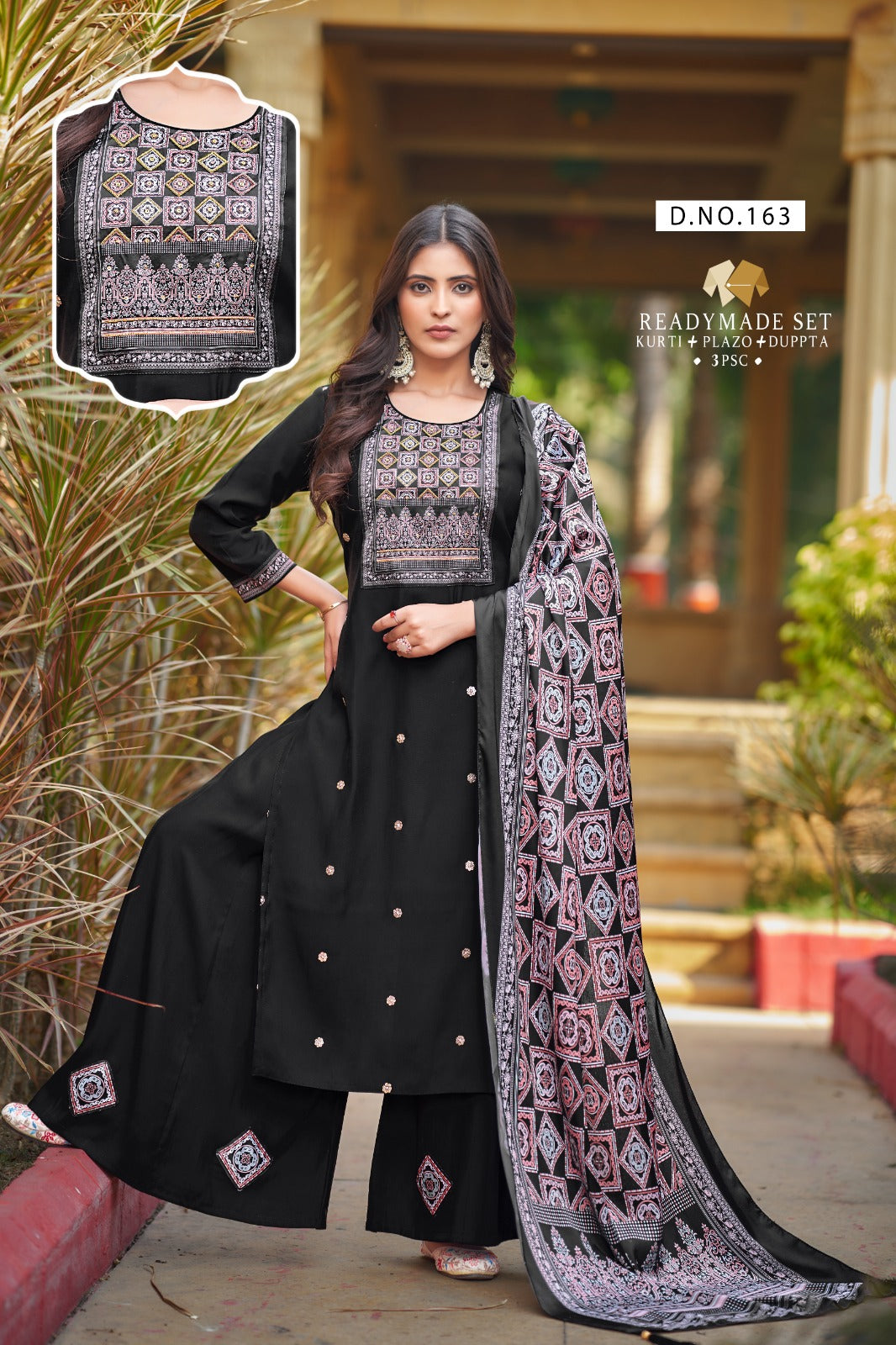 Vatican Viscos Pure Cotton top Bottom Dupatta Kurti Plazo