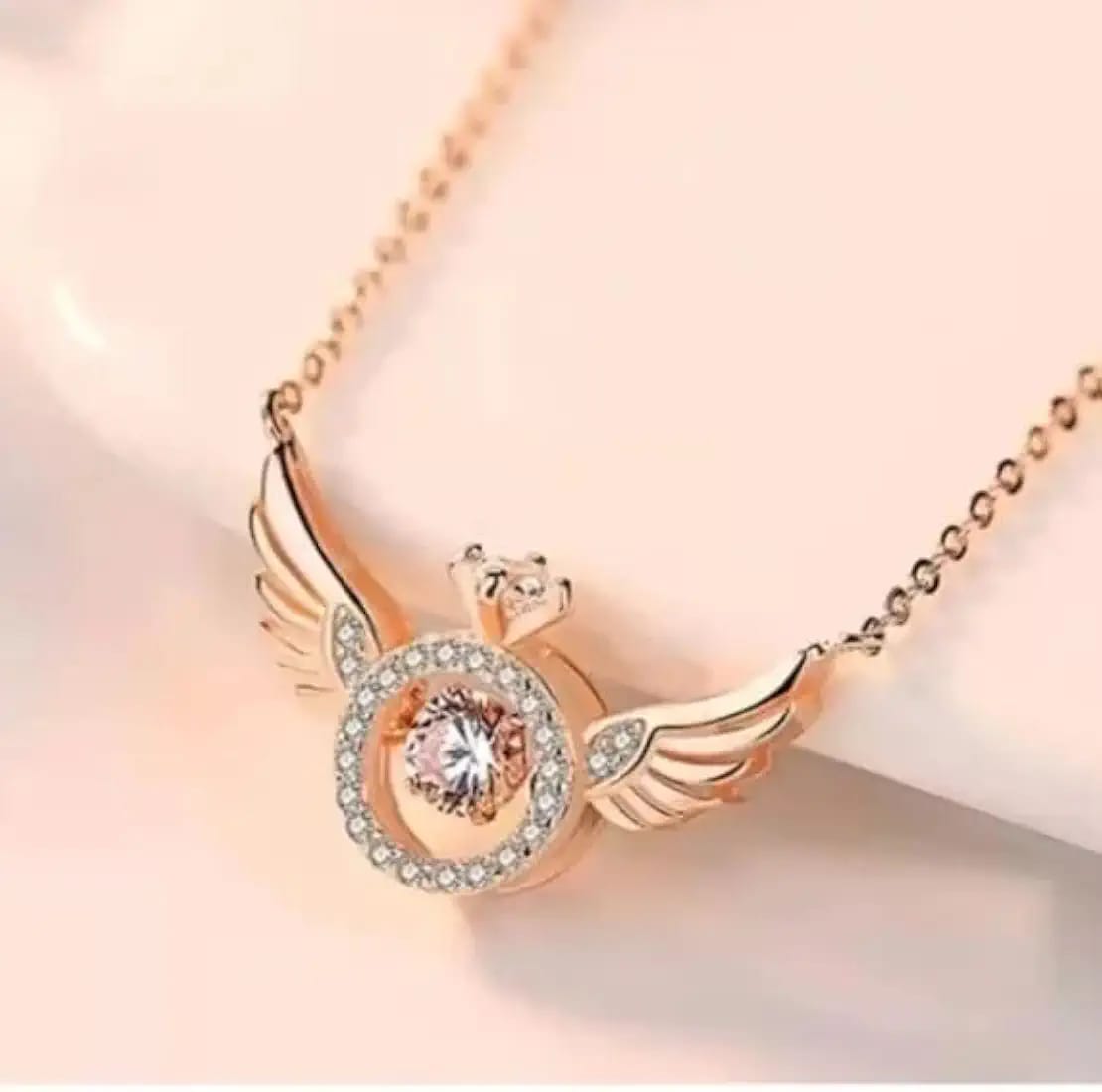 Angel Wing Rose Gold Necklace